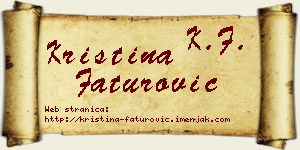 Kristina Faturović vizit kartica